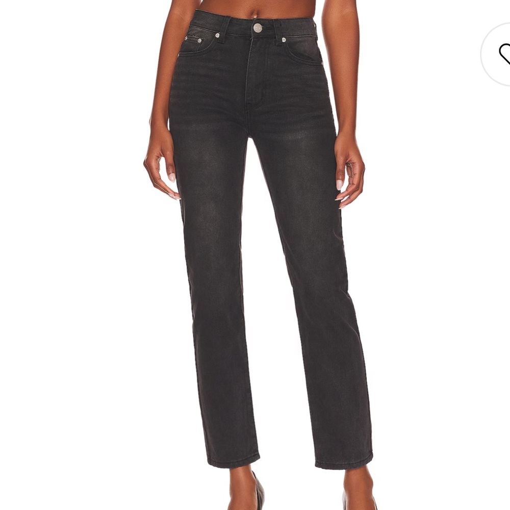 REVOLVE High-Rise Straight Leg Jeans in Black Wash